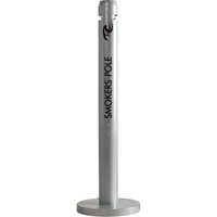 Smokers' Pole Cigarette Receptacle, Free-Standing, Aluminum, 41" Height Equipex