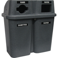 Recycling Containers Bullseye, Curbside, Plastic, 2 x 22 US gal. Equipex