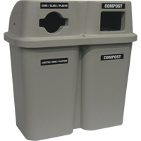 Recycling Containers Bullseye, Curbside, Plastic, 2 x 22 US gal. Equipex