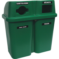 Recycling Containers Bullseye, Curbside, Plastic, 2 x 22 US gal. Equipex
