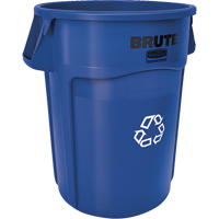Contenants ronds pour le recyclage BRUTE, Vrac, Plastique, 44 gal. US Equipex