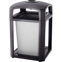 Cendrier et corbeille pour d&eacute;chets de s&eacute;rie Landmark, Plastique, Capacit&eacute; 35 gal. US, Hauteur 40" Equipex