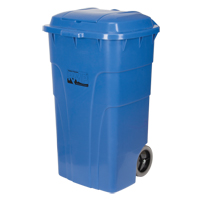 Roll Out Recycling Bin, Curbside, Polyethylene, 65 US gal. Equipex