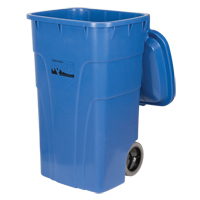 Roll Out Recycling Bin, Curbside, Polyethylene, 65 US gal. Equipex