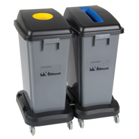 Recycling & Waste Receptacle Dolly, Polypropylene, Black, Fits: 17-1/4" x 12-1/2" Equipex
