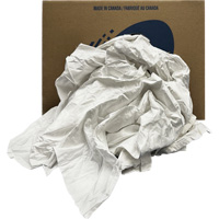 Recycled Wiping Rags, Cotton, White, 20 lbs. Equipex
