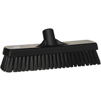 Deck & Wall Scrub Broom, Stiff Bristles, 12", Polyester, Black Equipex