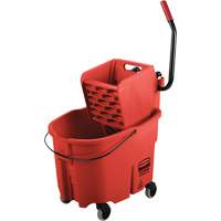 WaveBrake&reg; Mop Bucket & Wringer Combo Pack, Side Press, 8.75 US Gal.(35 Quart), Red Equipex