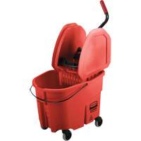 WaveBrake&reg; Mop Bucket & Wringer Combo Pack, Down Press, 8.75 US Gal.(35 Quart), Red Equipex