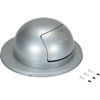 Drum Waste Disposal Top, Dome Lid, Metal, Fits Container Size: 23-1/2" Dia. Equipex
