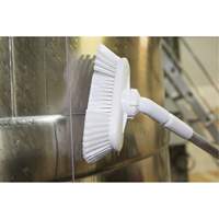Angle-Adjustable Water-Fed Washing Brush, Soft Bristles, 9-1/4" Long, Green Equipex