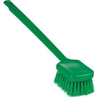 ColorCore Long Handle Brush, Stiff Bristles, 20" Long, Green Equipex