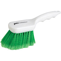 Short Handle Detail Brush, 9" L, Synthetic Bristles, Green Equipex