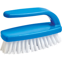 Brosse pour le nettoyage des ongles, 4" l, Soies Synth&eacute;tique, Bleu/Blanc Equipex