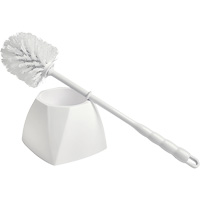 Brosse &agrave; cuvettes avec coupelle, 15-1/2" l, Soies Polypropyl&egrave;ne, Blanc Equipex