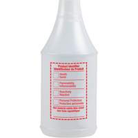 Round Spray Bottle with WHMIS Label, 24 oz. Equipex