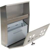 Smoking Receptacle, Wall-Mount, Stainless Steel, 1.6 Litres Capacity, 13-4/5" Height Equipex