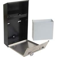 Cendrier, Montage mural, Acier inoxydable, Capacit&eacute; 1 Litre, Hauteur 11-4/5" Equipex