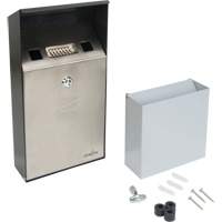 Cendrier, Montage mural, Acier inoxydable, Capacit&eacute; 1 Litre, Hauteur 11-4/5" Equipex