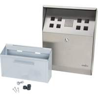 Cendrier, Montage mural, Acier inoxydable, Capacit&eacute; 1 Litre, Hauteur 11-4/5" Equipex