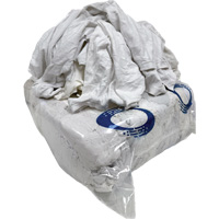 Wiping Rags, Cotton/Fleece, White, 25 lbs. Equipex