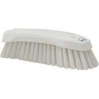 Large Angled Hand Brush, Stiff Bristles, 8" Long, White Equipex