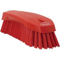 Large Angled Hand Brush, Stiff Bristles, 8" Long, Red Equipex