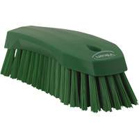 Large Angled Hand Brush, Stiff Bristles, 8" Long, Green Equipex