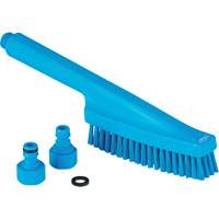 Brosse &agrave; main avec circulation d'eau, Soies Ferme, Longueur de 13", Bleu Equipex