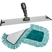 Tampon pour vadrouille &agrave; &eacute;pousseter et support, Style Boucles et crochets, Polyester, 18" lo x 5-3/4" la Equipex