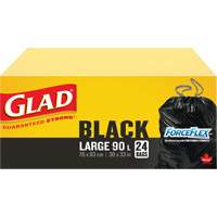 90L Garbage Bags, Regular, 30" W x 33" L, Black Equipex