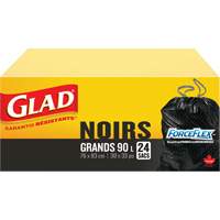 90L Garbage Bags, Regular, 30" W x 33" L, Black Equipex