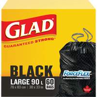90L Garbage Bags, Regular, 30" W x 33" L, Black Equipex