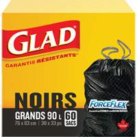 90L Garbage Bags, Regular, 30" W x 33" L, Black Equipex