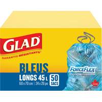 45L Recycling Bags, Regular, 24" W x 28" L, Blue Equipex