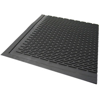 Tapis dext&eacute;rieur, Caoutchouc, Grattoir Type, Motif Plein, 3' x 5', Noir Equipex
