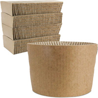 Kraft Coffee Cup Sleeves, Paper, 12 oz. - 20 oz., Brown Equipex