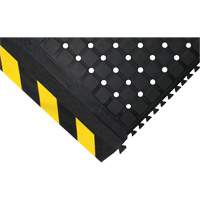 Hog Heaven&reg; Drainable Linkable Mat - Middle, Corrugated, 3' x 3-2/3' x 3/4", Black/Yellow, Nitrile Equipex