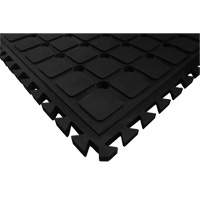 Tuile lat&eacute;rale modulaire drainant Hog Heaven , Ondul&eacute;, 1-1/2' x 1-4/5' x 3/4", Noir, Nitrile Equipex