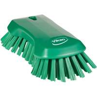 Hand Brush, Extra Stiff Bristles, 9-1/10" Long, Green Equipex