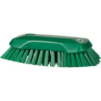 Hand Brush, Extra Stiff Bristles, 9-1/10" Long, Green Equipex