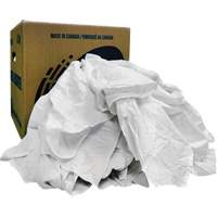 Recycled Wiping Rags, Cotton, White, 10 lbs. Equipex