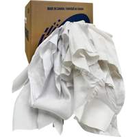 Recycled Wiping Rags, Cotton, White, 10 lbs. Equipex