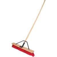 Push Broom with Braced Handle, 24", Medium, PVC Bristles Equipex