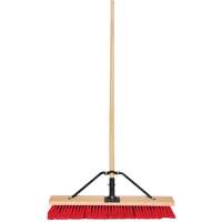 Push Broom with Braced Handle, 24", Medium, PVC Bristles Equipex