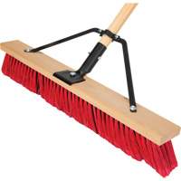Push Broom with Braced Handle, 24", Medium, PVC Bristles Equipex