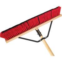 Push Broom with Braced Handle, 24", Medium, PVC Bristles Equipex