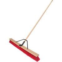 Push Broom with Braced Handle, 36", Medium, PVC Bristles Equipex