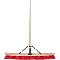 Push Broom with Braced Handle, 36", Medium, PVC Bristles Equipex