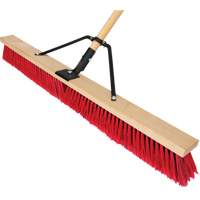Push Broom with Braced Handle, 36", Medium, PVC Bristles Equipex